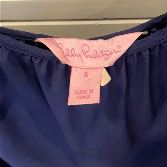 Lilly Navy Silk Dress - Picture 2 of 4